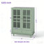 Armoire de rangement pour salle de bain avec portes doubles en verre et tiroir inférieur spacieux Mordern-1503369574