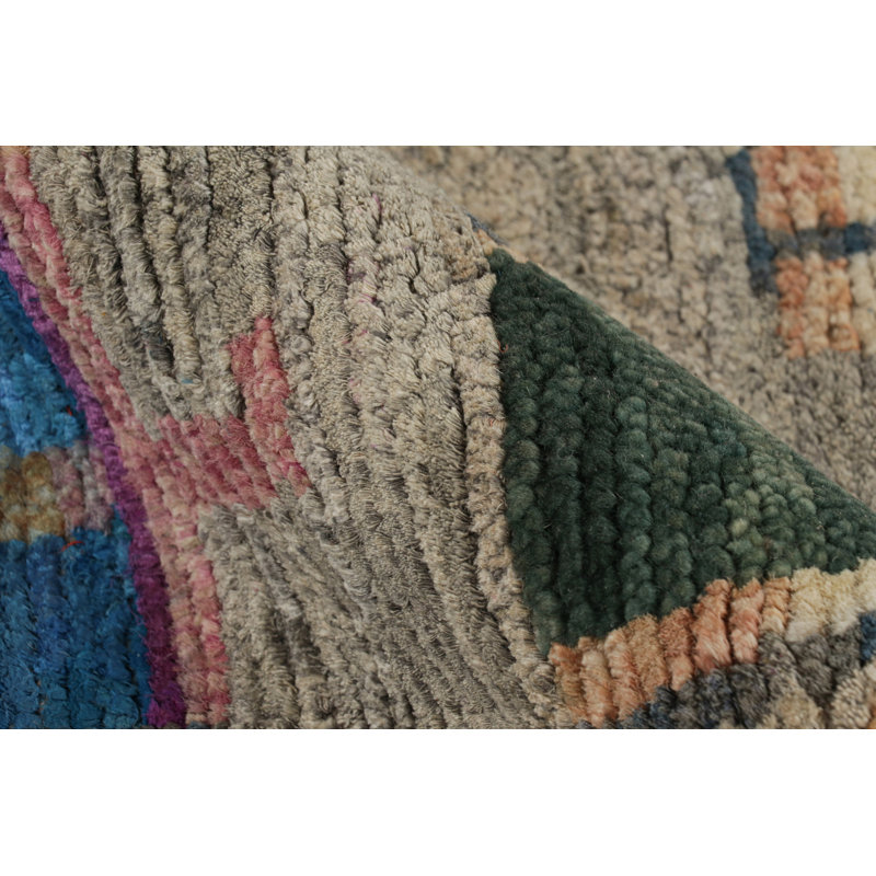 Moroccan Hand Knotted Silk Geometric Area Rug, Rectangle 8' x 10'