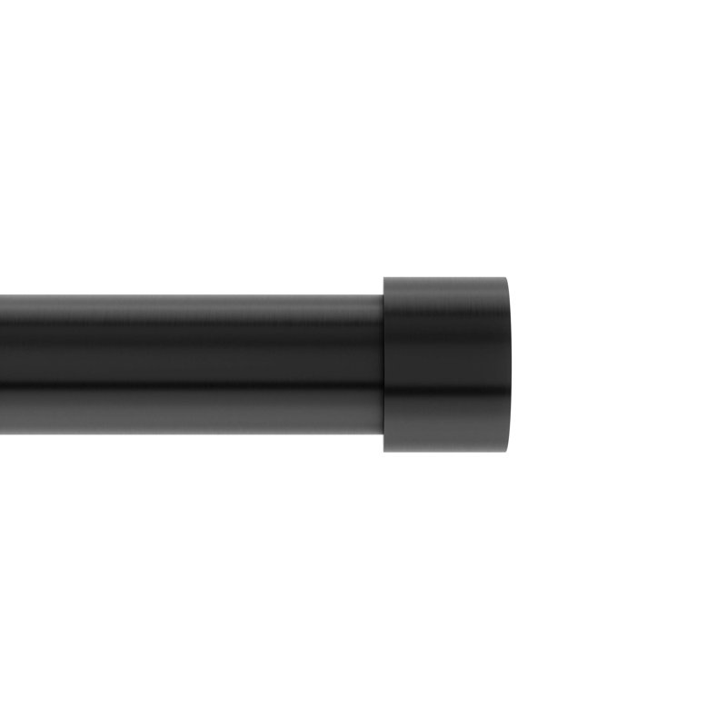 Tringle à rideaux simple réglable en acier inoxydable de 1 po de diamètre, Noir brossé