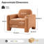 Gabriel Modern 91CM Wide Curved Chenille Armchair-360271531