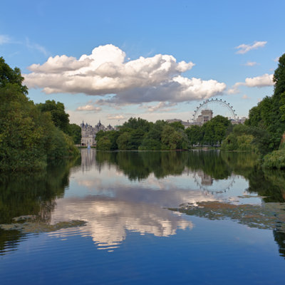 St. James Park and Horse Guards Buildings, London, UK 1 Piece Wrapped Canvas Wall Art