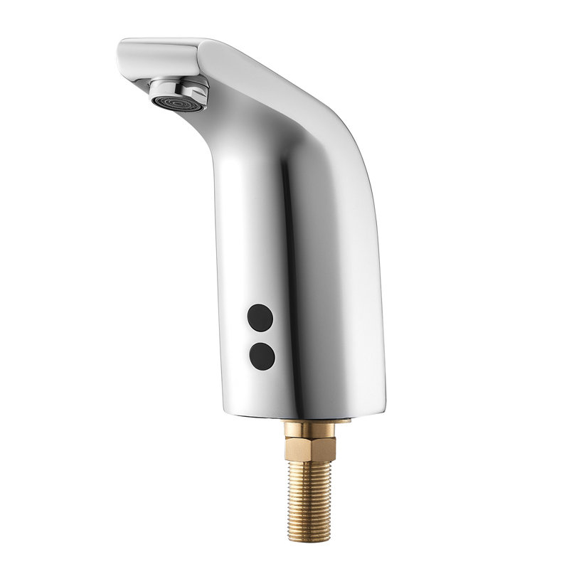 Robinet de lavabo pour salle de bain sans contact avec capteur d'eau froide chromé 9/16 po