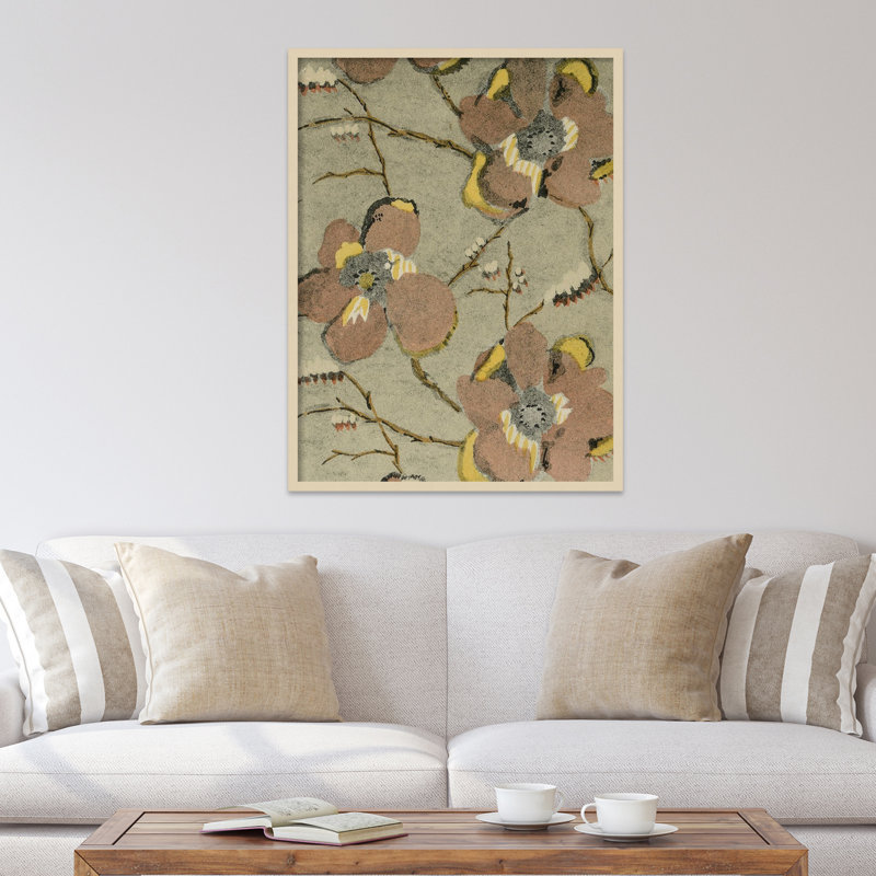 Delicate Floral Pattern II by Baxter Mill Archive, Brown, 33" H x 25" W