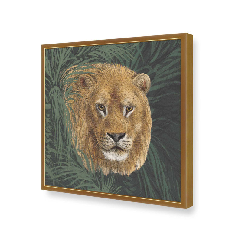 «Jungle Cat Bust I» par Wild Apple Portfolio, reproduction d'art, H 12 po x l 12 po, Doré