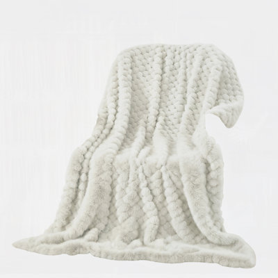 Jeté en tricot de polyester gris doux Soft Cloud - 50 x 70 po