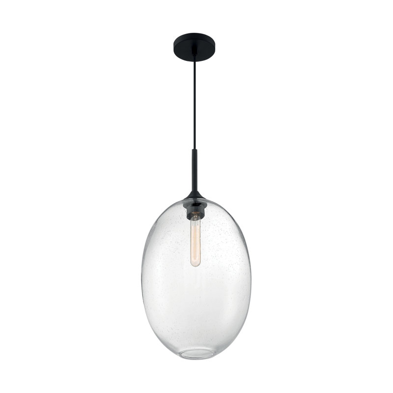 Luminaire suspendu à 1 lumière Paule, Noir mat, H 23,25 po x l 11,63po x P 11,63 po