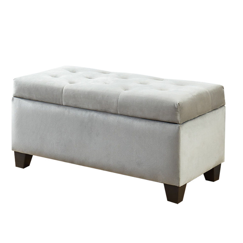 Banc de rangement / repose-pieds gris Lanpher