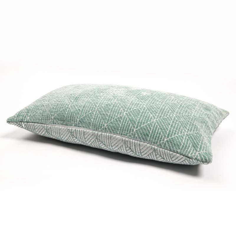 Modern Farmhouse Geometric Chenille Reversible Pillow - Soft, Double-Sided for Living Room, Blue Surf