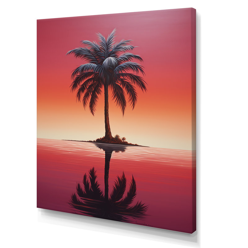 «Solitaire Ruby Reflections Palm Tree», reproduction sur toile, H 20 po x l 12 po x P 1 po, Toile tendue