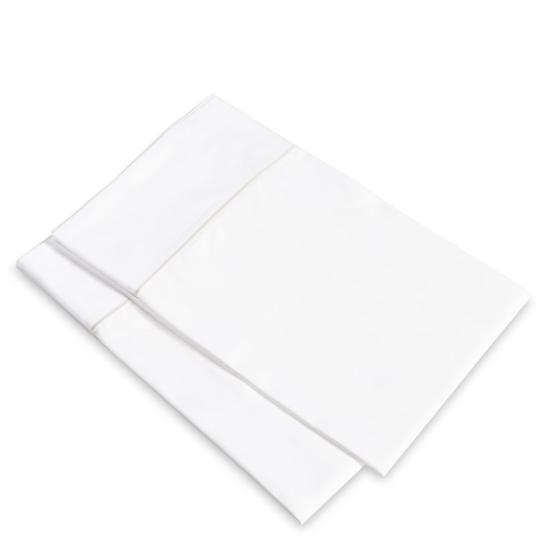 Luce 100% Cotton Pillow Case, King Pillowcase, White/Pearl