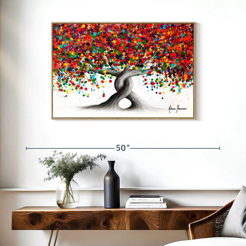 Arbres à bonbons, Cadre flottant en bois naturel, 37 po x 25 po