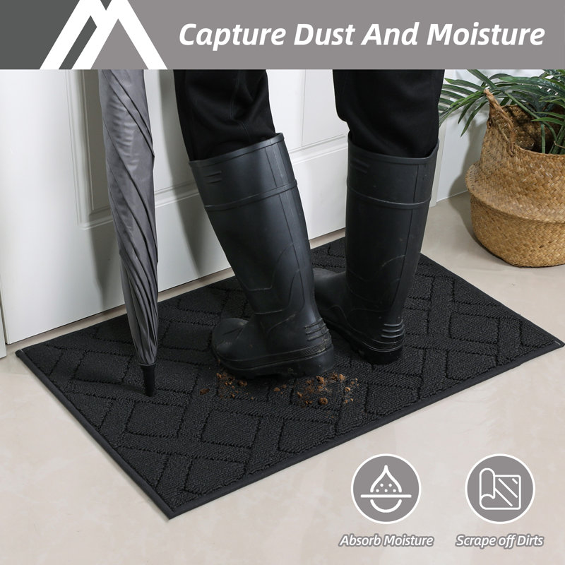 Non-Slip Indoor Doormat, 61cm W x 91.4cm L, Black