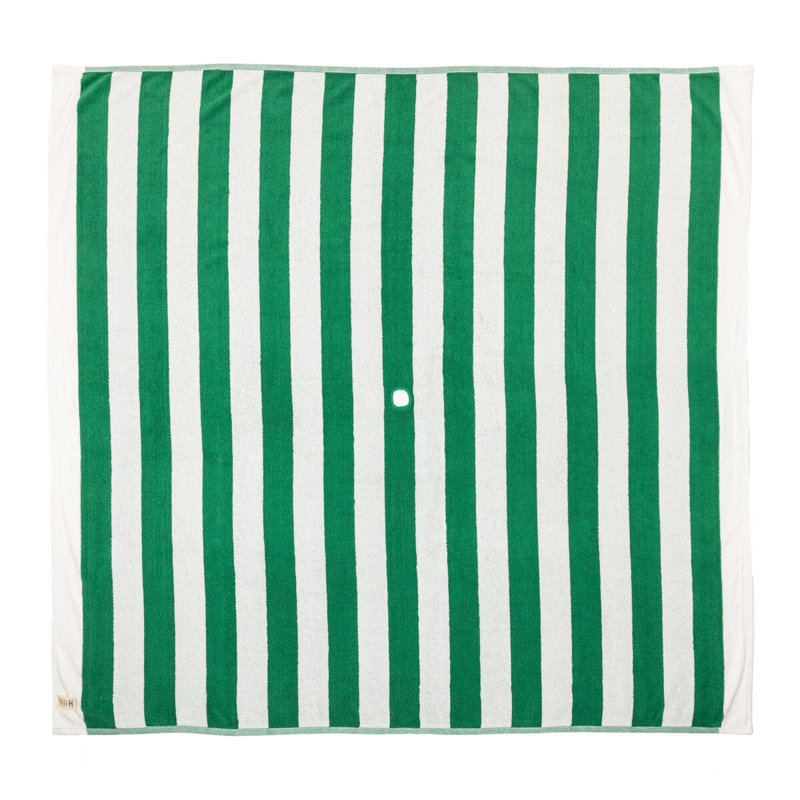 Beach Blanket, Green/White