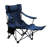 Portable Dark Blue Folding Camping Chair, Adjustable Reclining With Three Levels, Side Pockets, Cup Holder, Carry Bag, Comfortable Seating For Hiking And Barbecues
