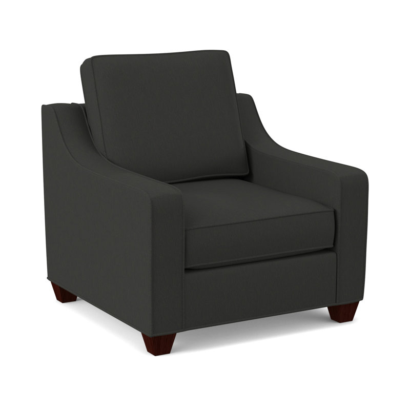 Clark Upholstered Armchair, Empire Mahogany, Cardigan Coal