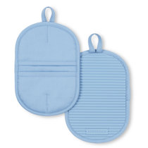 at Home Blue Silicone Pot Holder