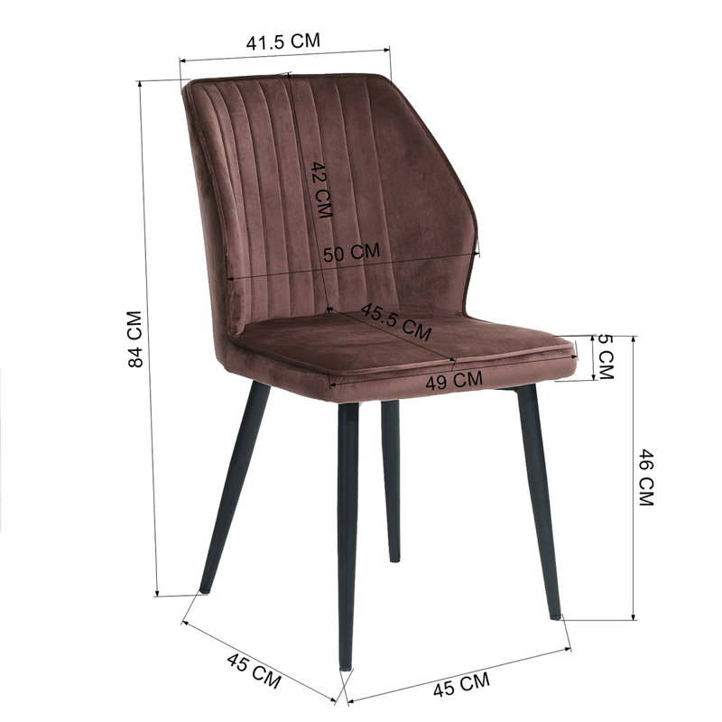 Alarcon 46cm H Tufted Cotton Upholstered Wing Back Side Chair, Rose