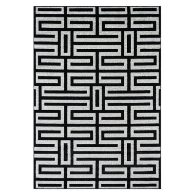 Vladya Grey Abstract Geometric Area Rug