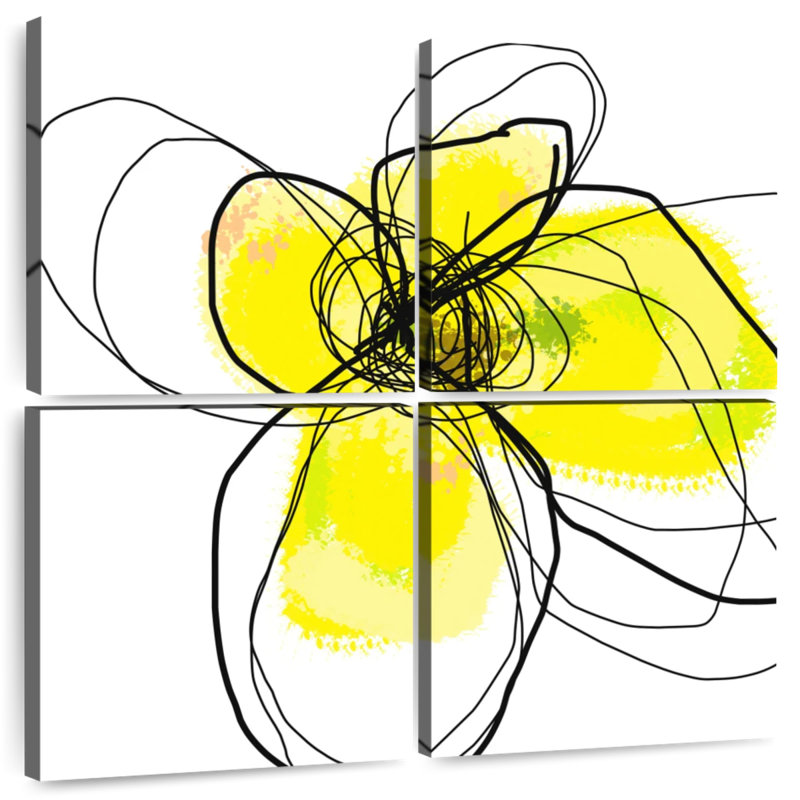Pétales jaunes III, H 26 po x l 26 po