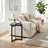 Emmaleen Accent Table in Black Metal and Marble, Round 15"