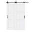 Portes doubles de grange coulissantes à double paroi avec ensemble de quincaillerie 56 "x 96" de hauteur 56 "x 96"-117400849