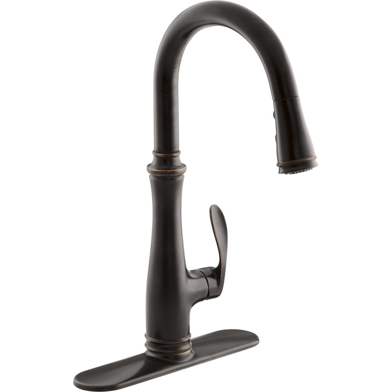 Robinet de cuisine à poignée simple Kohler Bellera, Bronze huilé