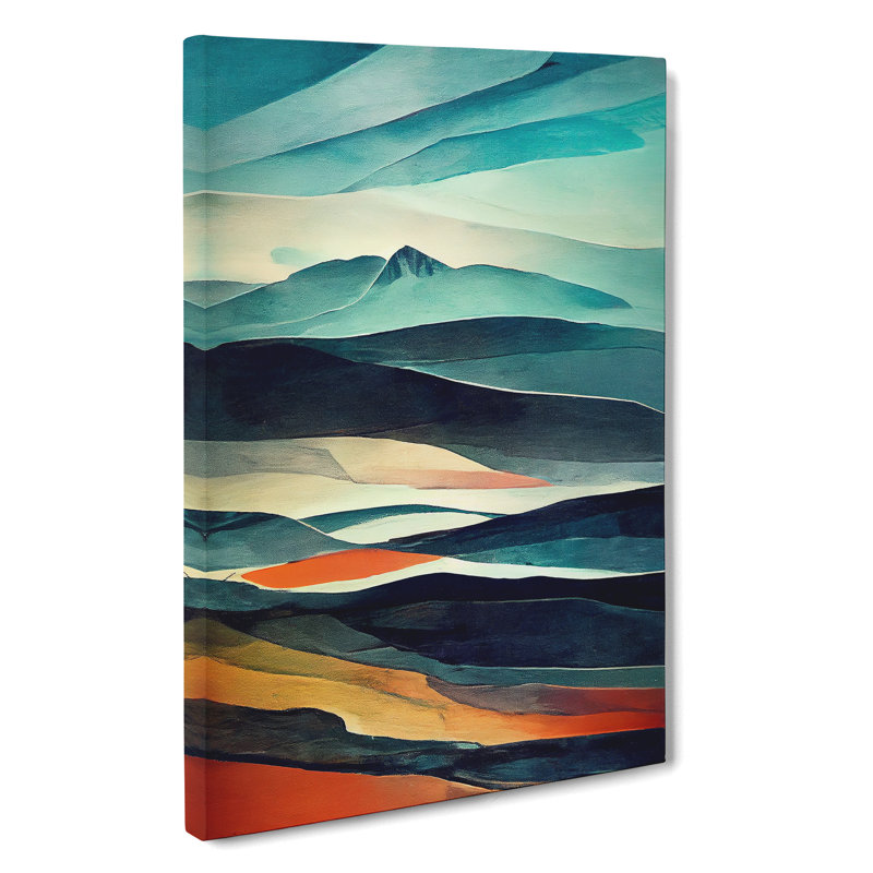 Mountain Landscape Abstract No.2 - Wrapped Canvas, 50cm H x 35cm W x 3cm D