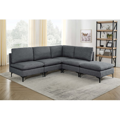 Atheana Upholstered L-Shaped Sectional Reversible