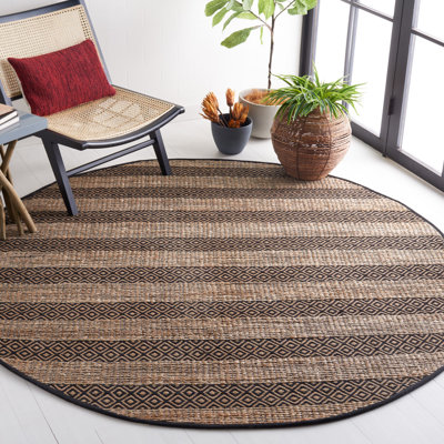 Tapis rayé en jute / coton à fibres naturelles Lexi-Amelia