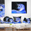 Art en acrylique «Blue Horse» - coussin imprimé animal-29516771-29516774