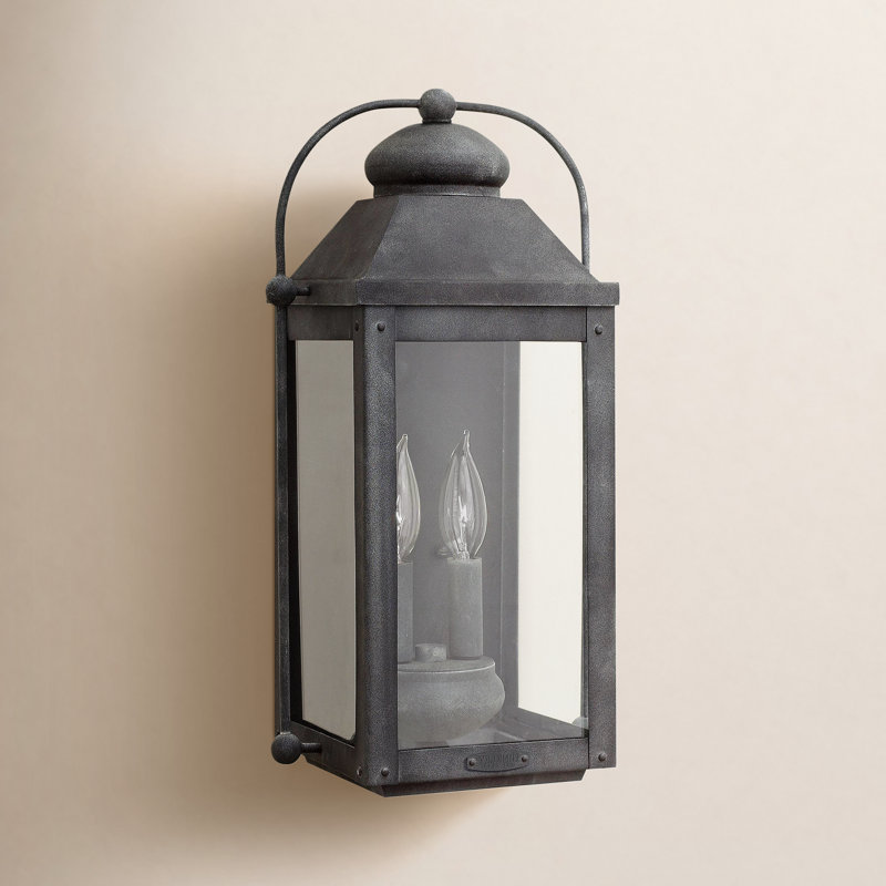 Anchorage Outdoor Wall Lantern, Zinc vieilli, H 17,75 po x l 9,25 po x P 7,75 po