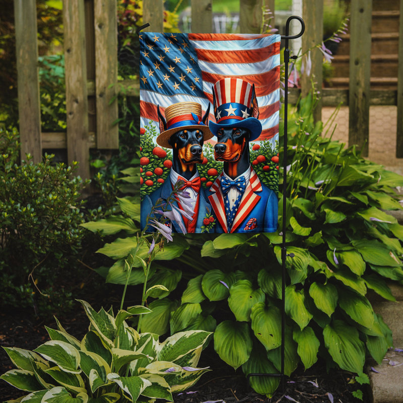 Drapeau All American Garden, Doberman pinscher rouge