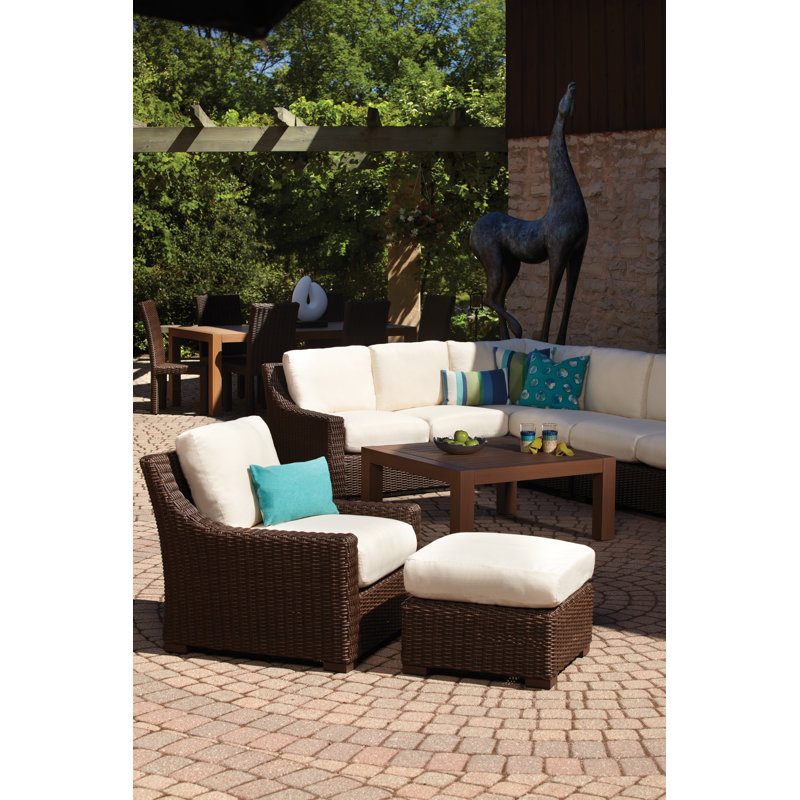 Mesa Outdoor Ottoman, Serene Ocean