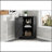 Black Bathroom Cabinet Triangle Corner Storage Cabinet With Adjustable Shelf Modern Style MDF Board-1505530574