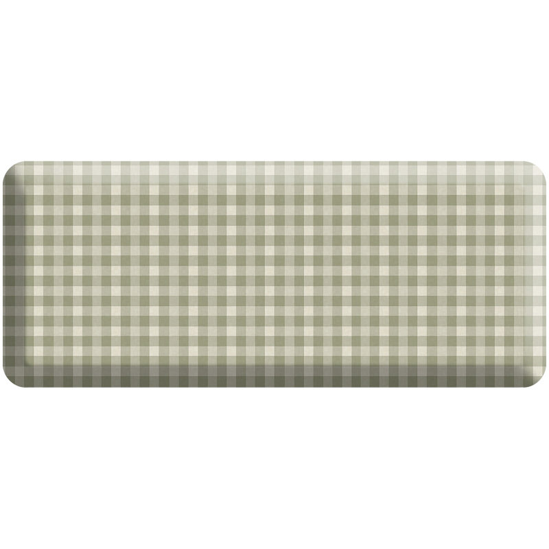 Anti-Fatigue Kitchen Comfort Mat, Cottage Check Pattern In Blue, 20 po x 48 po, Green
