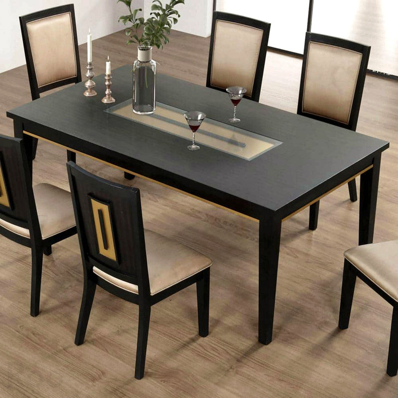 Table de salle à manger rectangulaire contemporaine