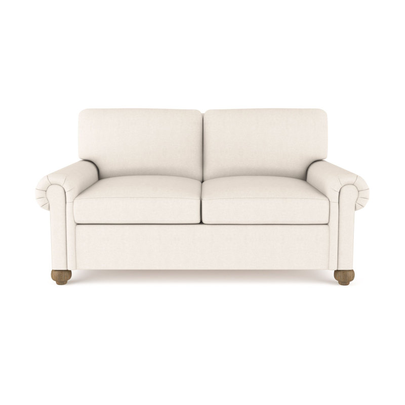 Leroy Loveseat, Weathered, 36" H x 60" W x 43" D, Plush Velvet Alabaster