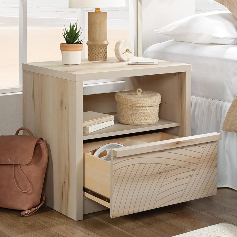 Posner 24.72'' W Plywood / Laminate Board Nightstand, Maple