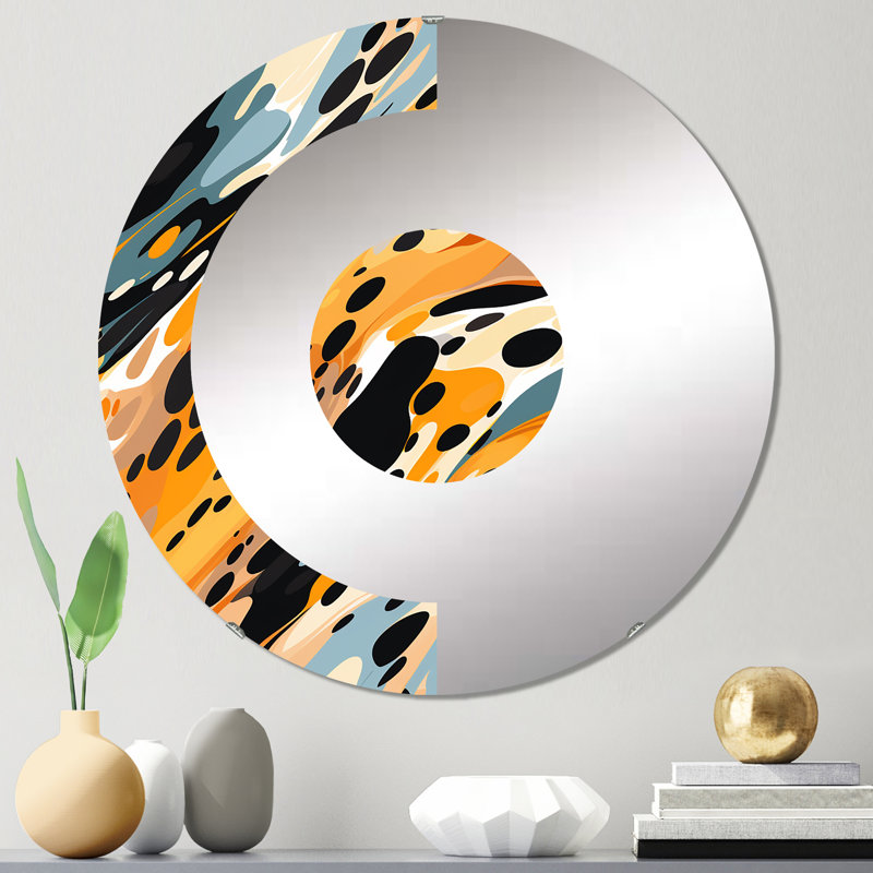 Miroir mural multicolore artistique, 31,4 po x 31,4 po