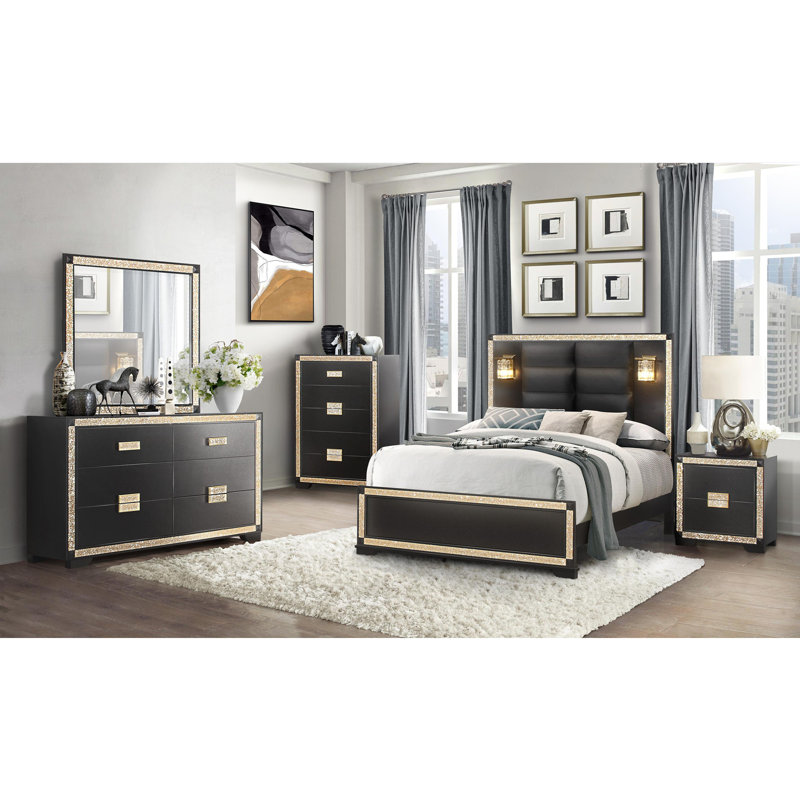 Ensemble de chambre à coucher 5 pièces, Très grand