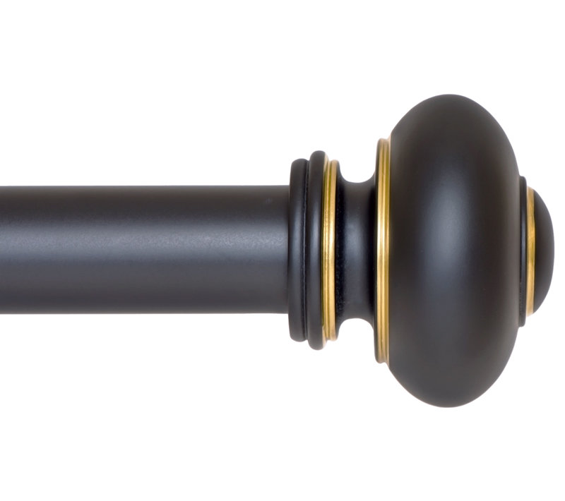  Tringle à rideaux pour fenêtre Drapery Noir antique, Noir antique, 48" - 86"
