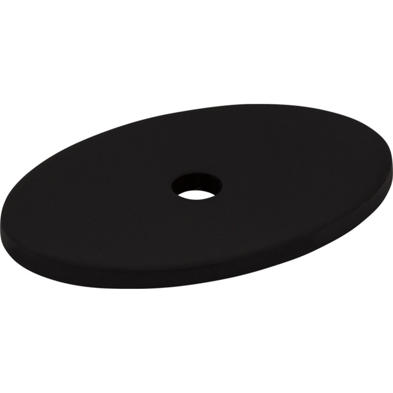 Oval  Backplate, Flat Black, 1.5" H x 1" W x 0.625" D
