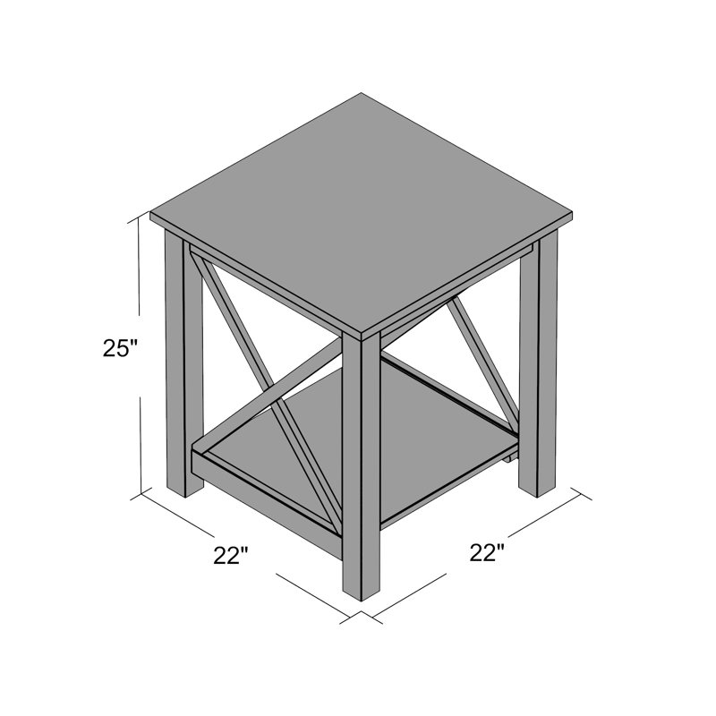 Rossitano Solid Wood End Table