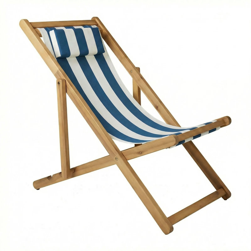Sunbrella Outdoor Stripe Sling Chair, Sunbrella - Cabana Regatta