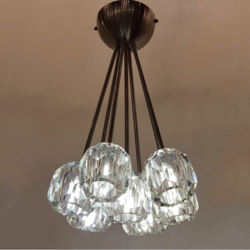 Luminaire suspendu sphère 7 lumières grappe Watertown
