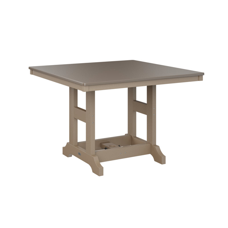 Table de salle à manger à hauteur de comptoir carrée 44 po Berlin Gardens Garden Classic, Bois vieilli, Bronze martelé