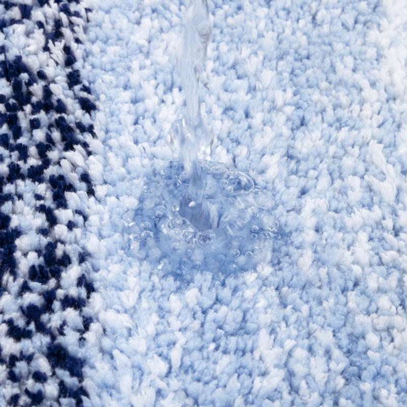 Lazzuro Microfiber Non-Slip Rugs, Blue/Navy