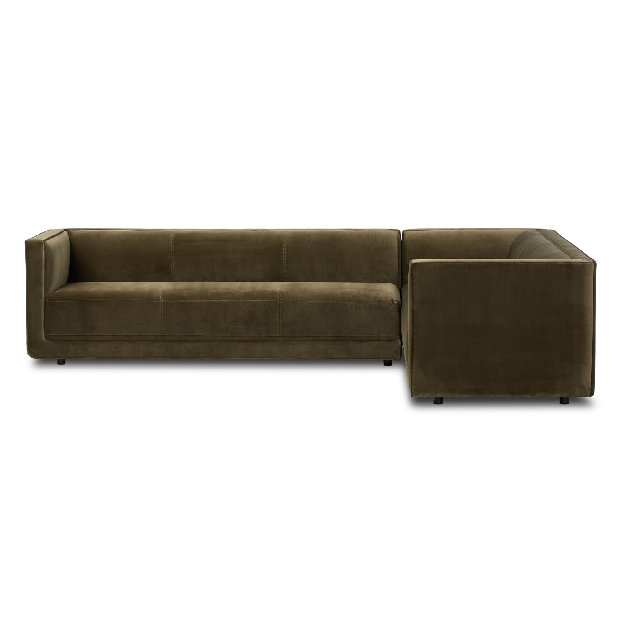 Fitch 119" 2 - Piece Upholstered Corner Sectional, Surrey Olive Performance Velvet, Left Hand Facing