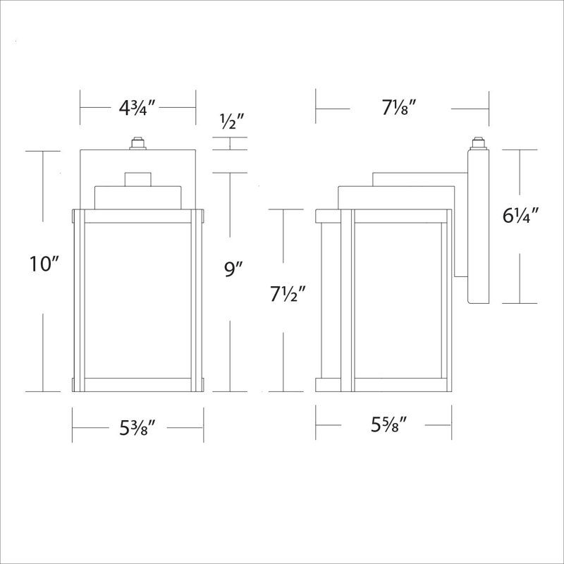 Lantern 10" LED Outdoor / Indoor Wall Light With Color Temperature Switch (2700K/3000K/3500K/4000K/5000K), Bronze, 10"H