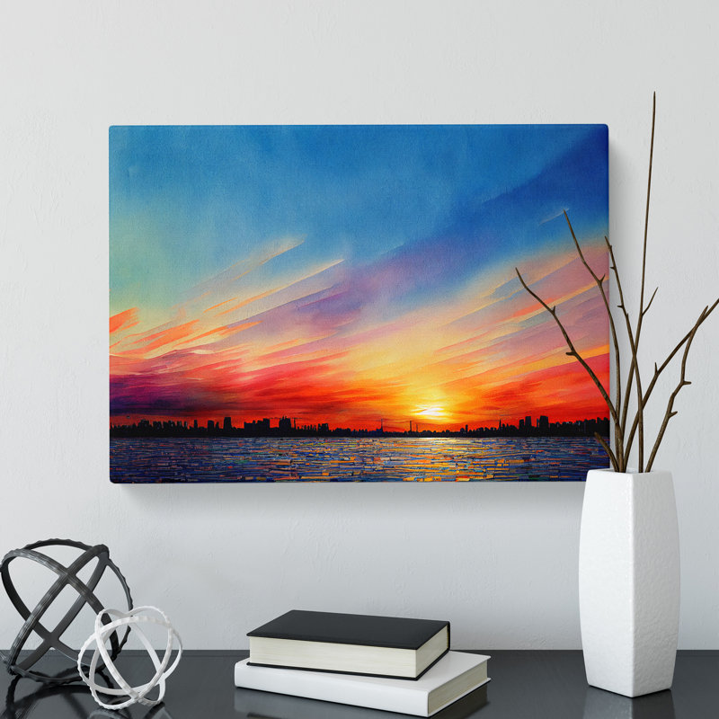 Stunning Watercolour Skyline - Wrapped Canvas